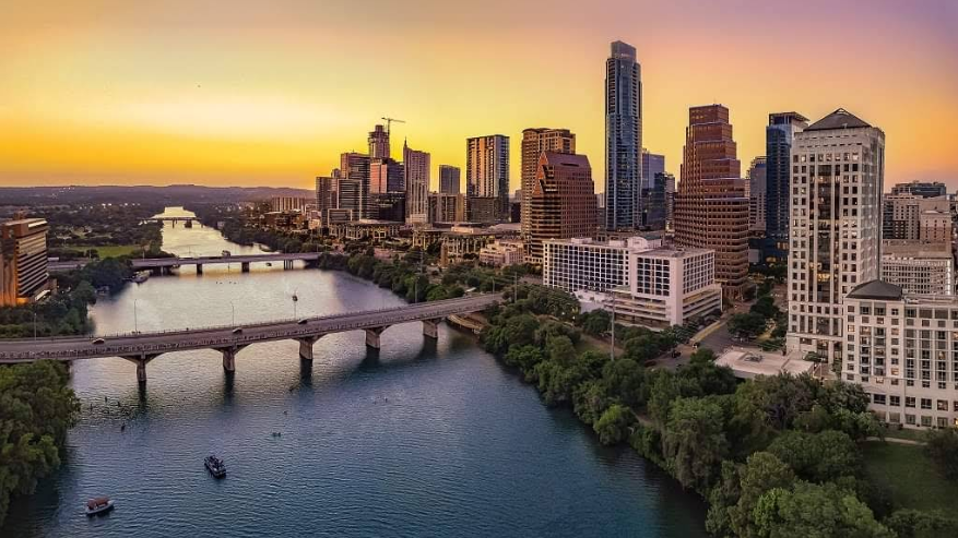 sunset in Austin